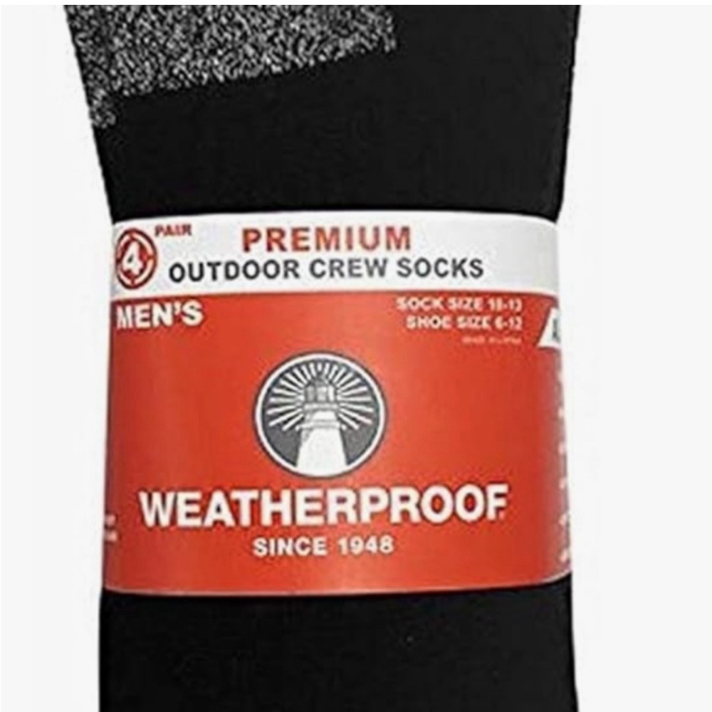 Weatherproof Premium 4-Pair Men's Wool Blend Crew Socks